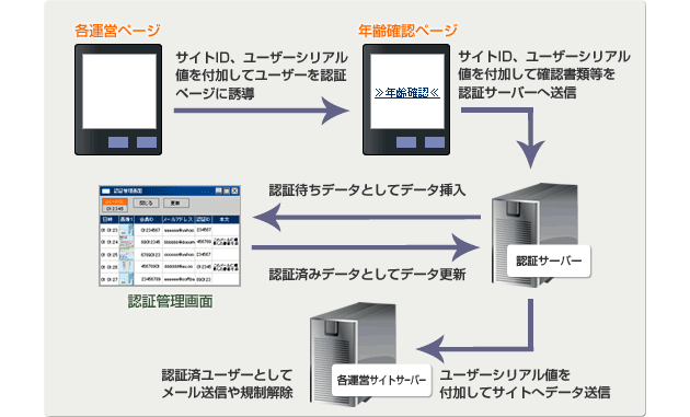 年齢認証データの流れ